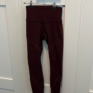 Burgundy high waisted lululemon leggings